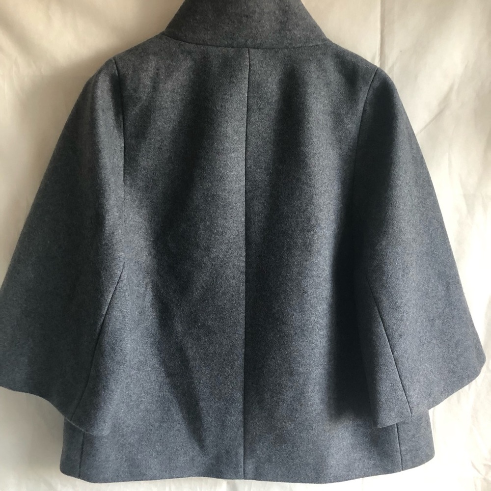 Fay Gray Wool Blend Cape Style Flared Jacket XS - Picture 4 of 7